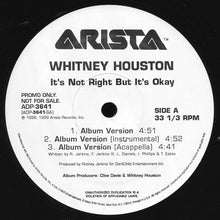 Load image into Gallery viewer, Whitney Houston : It&#39;s Not Right But It&#39;s Okay (12&quot;, Promo)