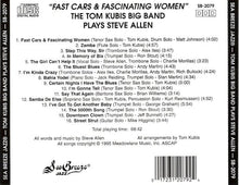 Load image into Gallery viewer, The Tom Kubis Big Band : Fast Cars &amp; Fascinating Women (The Tom Kubis Big Band Plays Steve Allen) (CD)