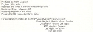 UNLV Jazz Ensemble* Directed By Frank Gagliardi Guest Soloist Don Menza : Caliente, Muy Caliente (CD)