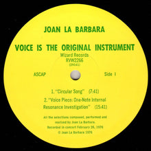 Load image into Gallery viewer, Joan La Barbara : Voice Is The Original Instrument (LP, Album)