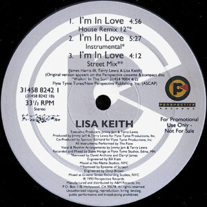 Lisa Keith : I'm In Love (12", Promo)