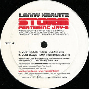 Lenny Kravitz Featuring Jay-Z : Storm (12", Promo)