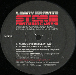 Lenny Kravitz Featuring Jay-Z : Storm (12", Promo)