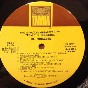 The Miracles : Greatest Hits From The Beginning (2xLP, Comp)