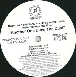 Queen With Additional Vocals By Wyclef Jean Featuring Pras* And Free (2) : Another One Bites The Dust (12", Promo)