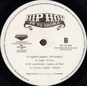 Various : Songs From The Hip Hop En Tu Idioma Vol. 1 Compilation (12", Promo, Smplr)