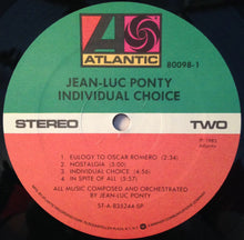 Load image into Gallery viewer, Jean-Luc Ponty : Individual Choice (LP, Album, SP)