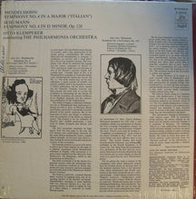 Load image into Gallery viewer, Mendelssohn* - Schumann* - Otto Klemperer, Philharmonia Orchestra : Symphony N°4 In A Major, &quot;Italian&quot; / Symphony N°4 In D Minor (LP)