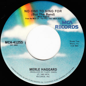Merle Haggard : Misery And Gin / No One To Sing For (But The Band) (7", Single, Glo)