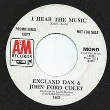 Load image into Gallery viewer, England Dan &amp; John Ford Coley : I Hear The Music (7", Mono, Promo)