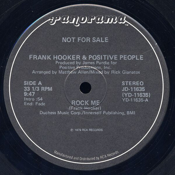 Frank Hooker & Positive People : Rock Me (12