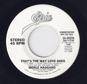 Merle Haggard : That's The Way Love Goes (7", Single, Promo)