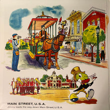 Load image into Gallery viewer, Walt Disney And Jiminy Cricket : A Day At Disneyland With Walt Disney And Jiminy Cricket (LP, Album, RE)