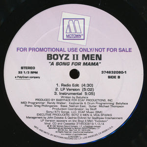 Boyz II Men : A Song For Mama (12", Promo)