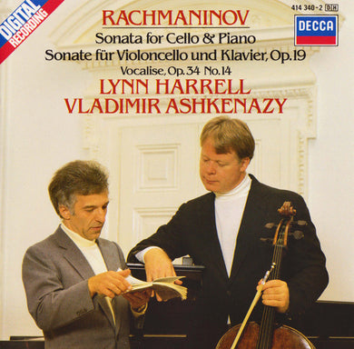 Rachmaninov*, Lynn Harrell, Vladimir Ashkenazy : Sonata For Cello & Piano (CD, Album)