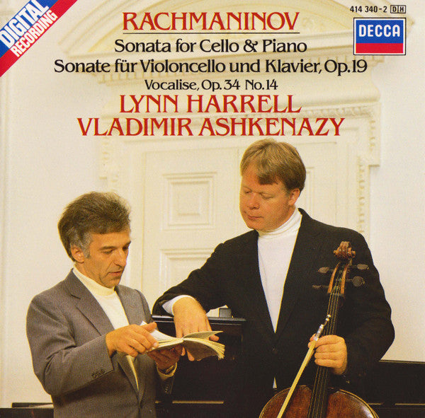 Rachmaninov*, Lynn Harrell, Vladimir Ashkenazy : Sonata For Cello & Piano (CD, Album)