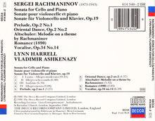 Load image into Gallery viewer, Rachmaninov*, Lynn Harrell, Vladimir Ashkenazy : Sonata For Cello &amp; Piano (CD, Album)