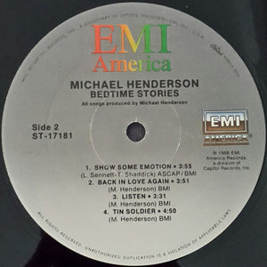 Michael Henderson : Bedtime Stories (LP, Album, Spe)