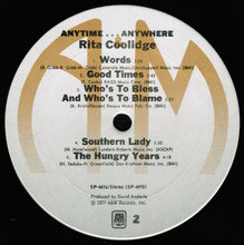 Load image into Gallery viewer, Rita Coolidge : Anytime... Anywhere (LP, Album, Pit)