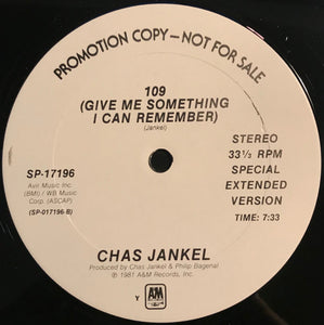 Chas Jankel : 109 (Give Me Something I Can Remember) (12", Promo)