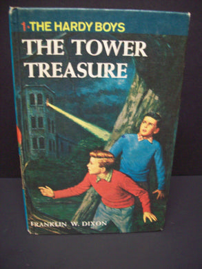 The Hardy Boys - The Tower Treasure - Vintage Hardback - White scenic endpapers