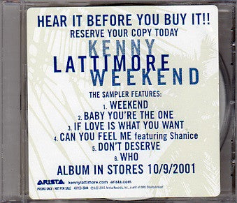 Kenny Lattimore : Weekend Album Sampler (CD, Promo, Smplr)