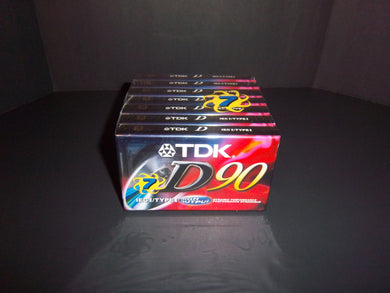 TDK D-90 IECI/TYPE I High Output 7 Pack Blank Audio Cassette - Factory Sealed!!