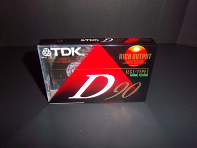 TDK D-90 IECI/TYPE I High Output Blank Audio Cassette - Factory Sealed!!