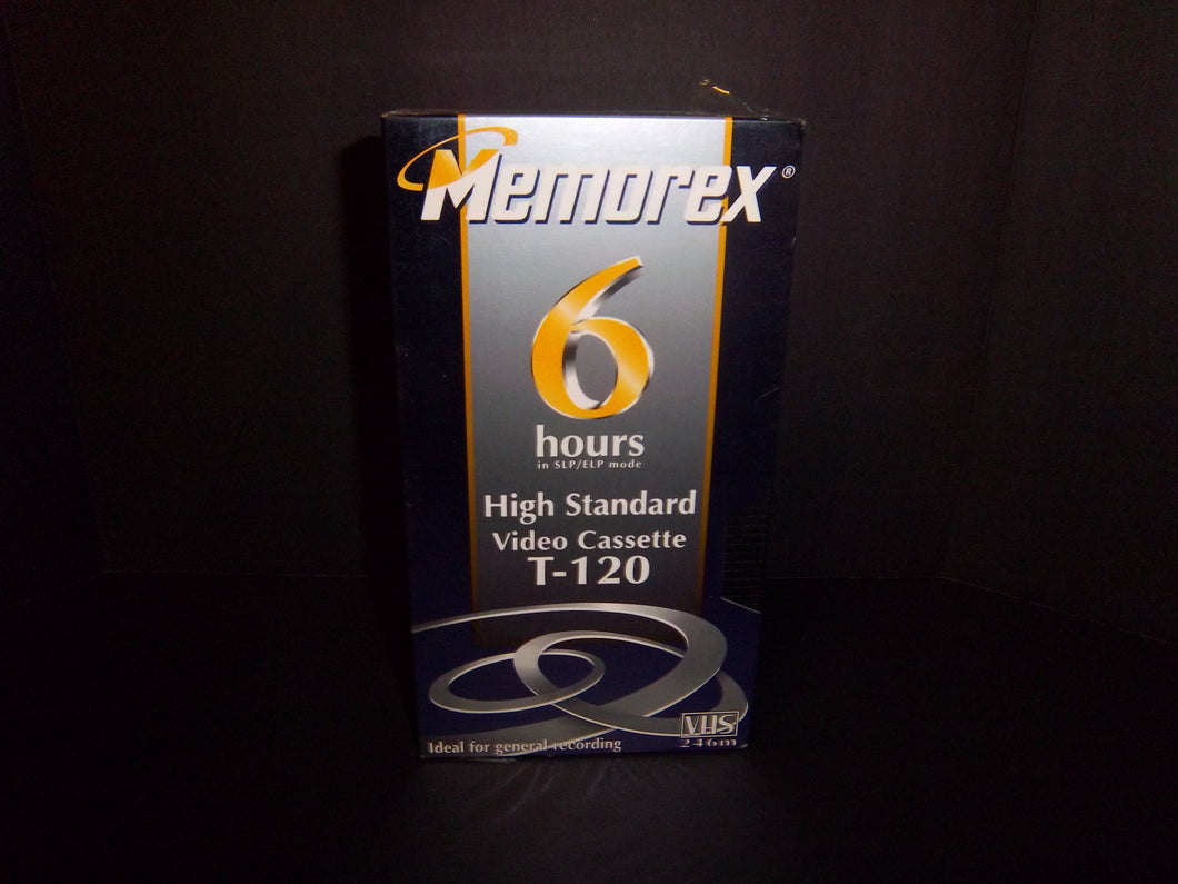 Memorex T-120 High Standard 6 Hrs Blank VHS Video Cassette - Factory Sealed!!