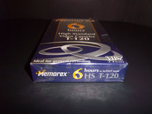 Load image into Gallery viewer, Memorex T-120 High Standard 6 Hrs Blank VHS Video Cassette - Factory Sealed!!