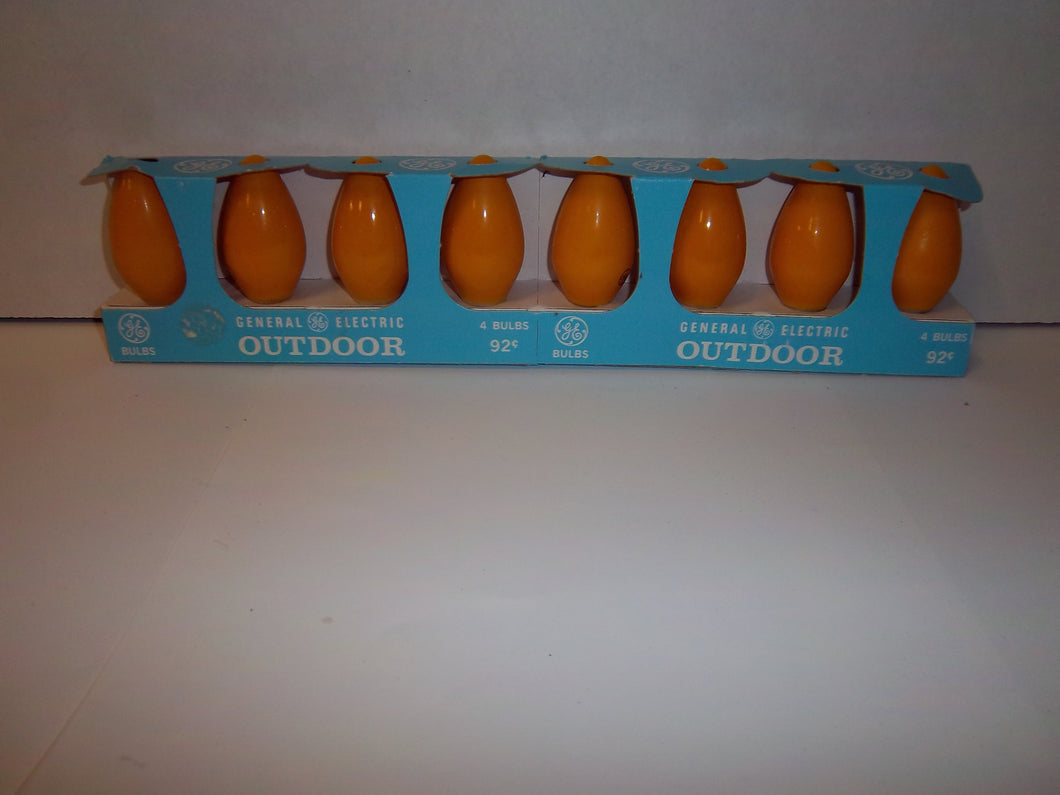 2 pk Vintage GE C9 CC Yellow Christmas Bulbs Lamps - New Old Stock! Tested