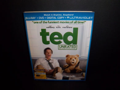 Ted (Unrated 2012 Blu-ray + DVD) Mark Wahlberg, Mila Kunis, Seth McFarlane