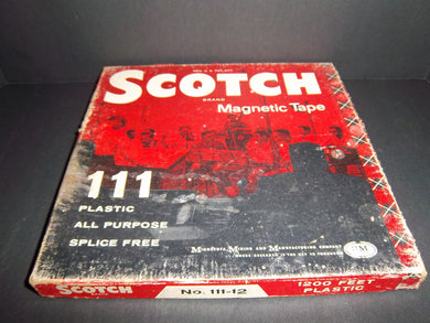 Vintage Scotch Magnetic Tape Reel to Reel 111 Plastic Splice Free 1200 ft Used