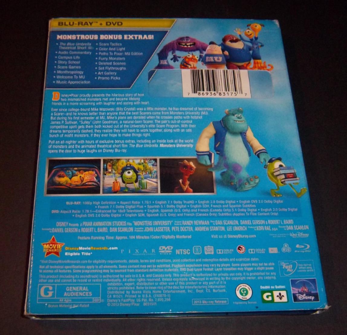 monsters university dvd 2013 Blu-Ray Monsters University
