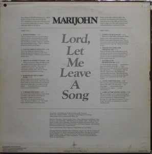 Marijohn Wilkin : Lord, Let Me Leave A Song (LP, Album)