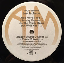Load image into Gallery viewer, Joe Jackson : Look Sharp! (LP, Album, RE, R -)