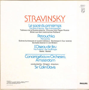 Stravinsky*, Concertgebouw Orchestra Amsterdam*, Sir Colin Davis : Le Sacre Du Printemps / Petrouchka / L'Oiseau De Feu (3xLP, Comp, RE + Box)