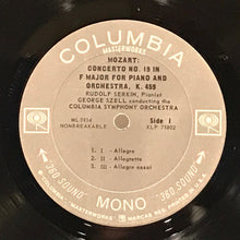 Load image into Gallery viewer, Mozart* - Serkin*, Szell*, Columbia Symphony Orchestra : Piano Concerto No. 19 In F Major, K. 459 / Piano Concerto No. 20 In D Minor, K. 466 (LP, Mono)