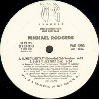 Michael Rodgers : I Like It Like That (12