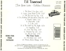 Load image into Gallery viewer, Ed Townsend : For Your Love - Golden Classics (CD, Album)