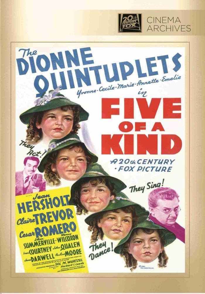 Five of a Kind DVD 1938 The Dionne Quintuplets Jean Hersholt Cesar Romero