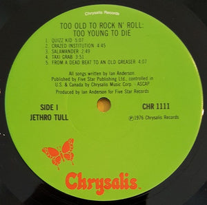 Jethro Tull : Too Old To Rock 'N' Roll: Too Young To Die! (LP, Album, Jac)