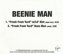 Load image into Gallery viewer, Beenie Man : Fresh From Yard (CDr, Single, Promo)