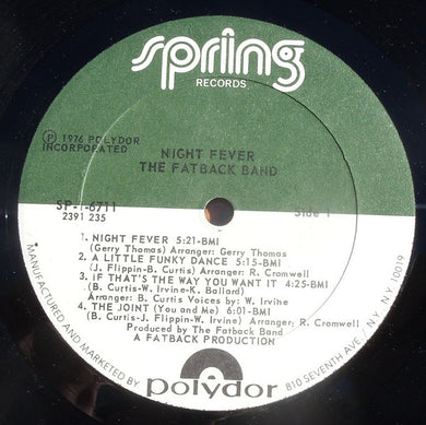 The Fatback Band : Night Fever (LP, Album)