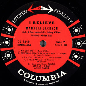 Mahalia Jackson : I Believe (LP, Album, Pit)