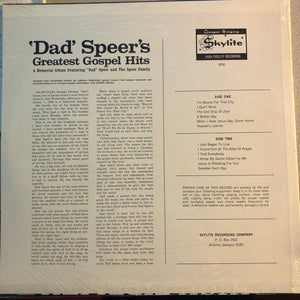 The Speer Family Featuring 'Dad' Speer* : 'Dad' Speer's Greatest Gospel Hits (LP, Comp)