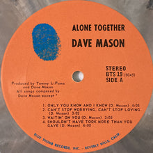 Load image into Gallery viewer, Dave Mason : Alone Together (LP, Album, Tri)