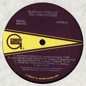 The Temptations : Surface Thrills (LP, Album)