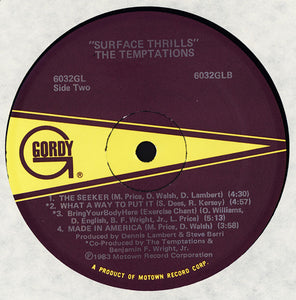 The Temptations : Surface Thrills (LP, Album)