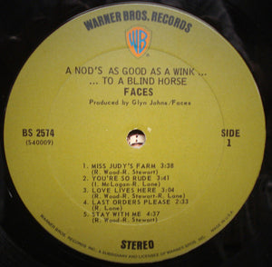 Faces (3) : A Nod Is As Good As A Wink... To A Blind Horse (LP, Album, Pit)